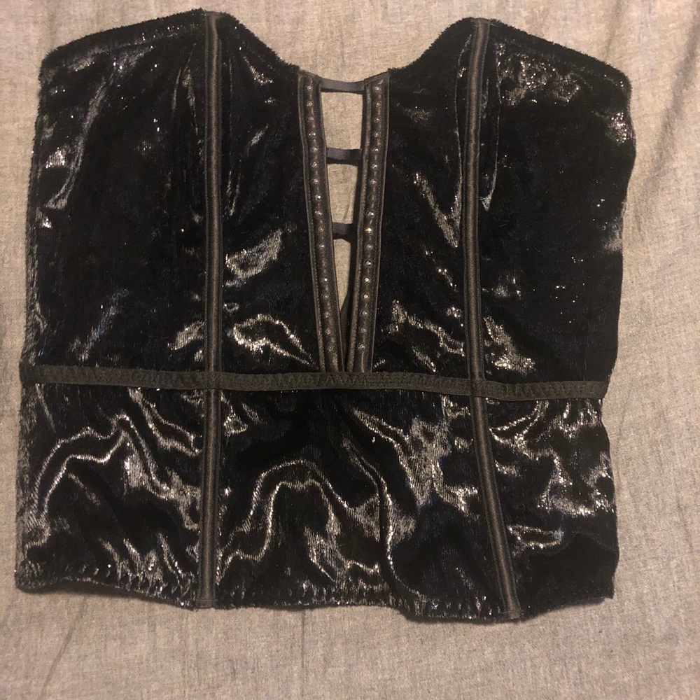 VS Deep Plunge Sparkly Corset Top